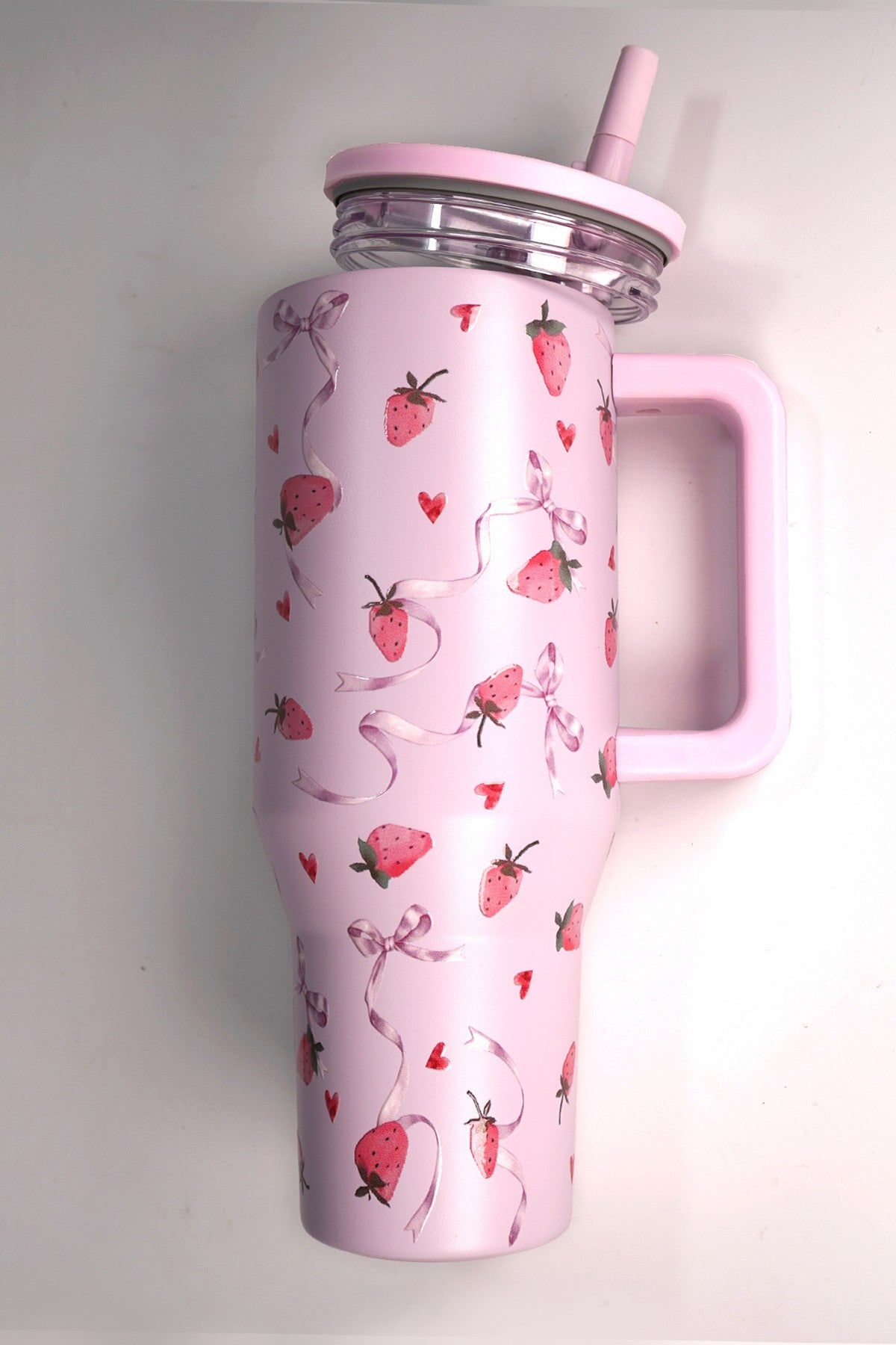 Strawberry 40oz Spill Free Stainless Steel Tumbler