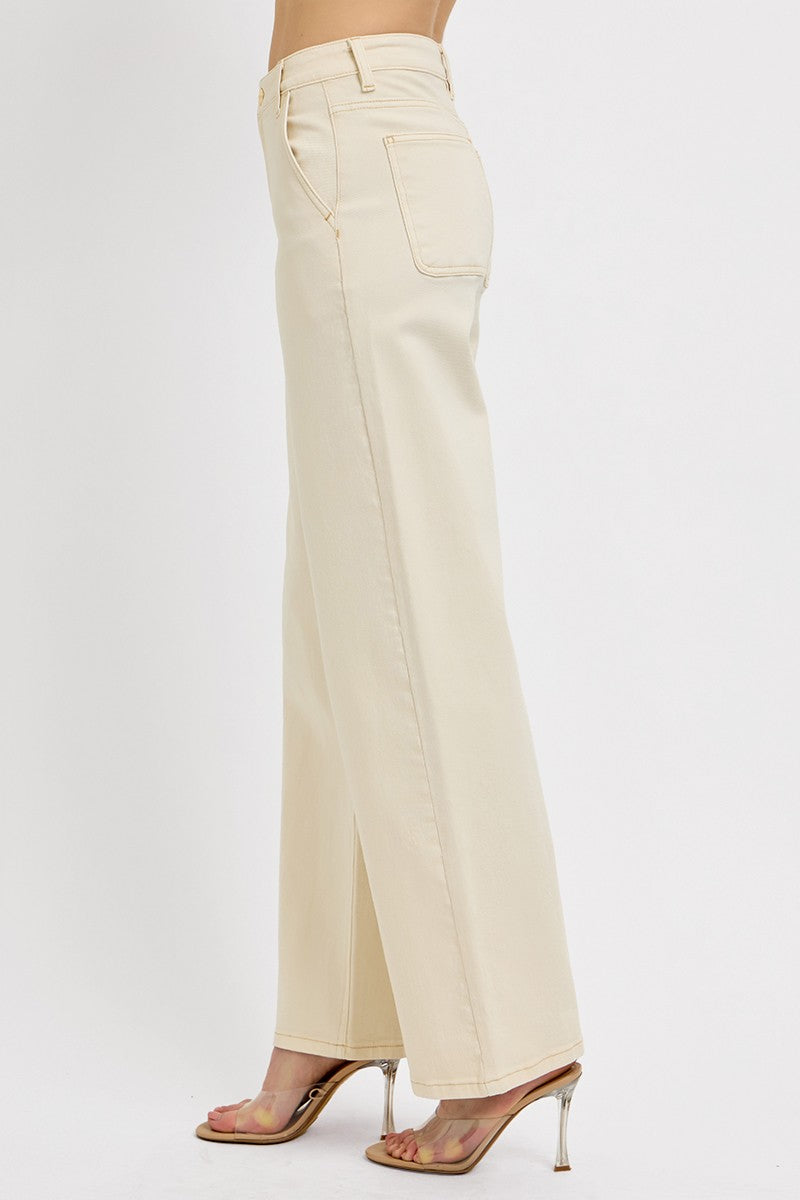 Tummy Control Mid Rise Fit Ankle Baggy Pants