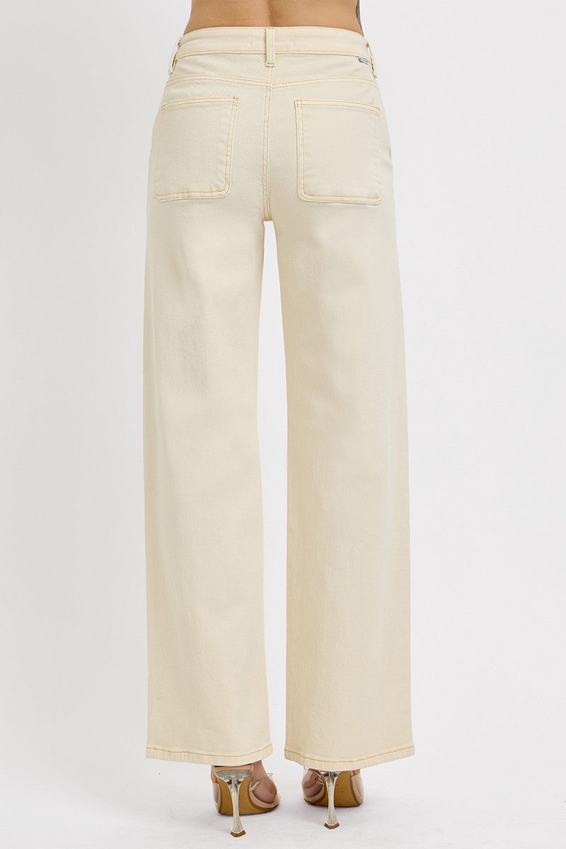 Tummy Control Mid Rise Fit Ankle Baggy Pants