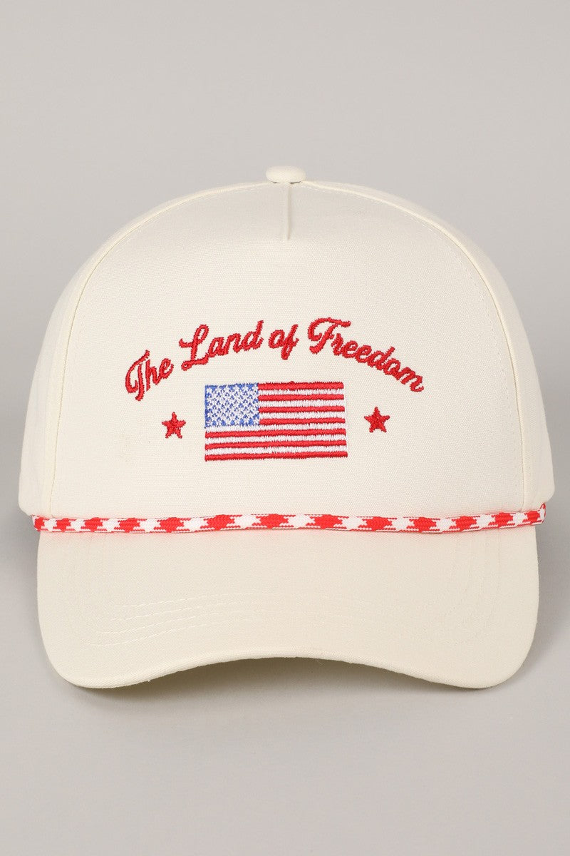 The Land Of Freedom Flag Embroidered Trucker Hat