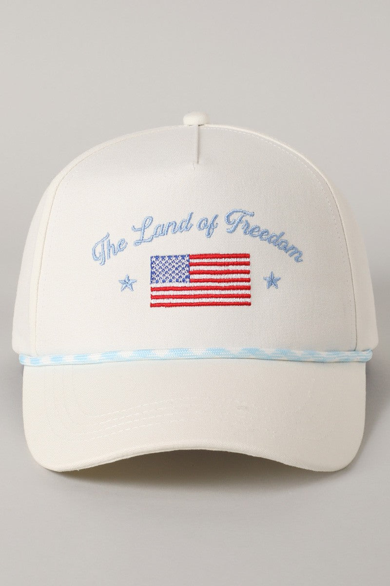 The Land Of Freedom Flag Embroidered Trucker Hat