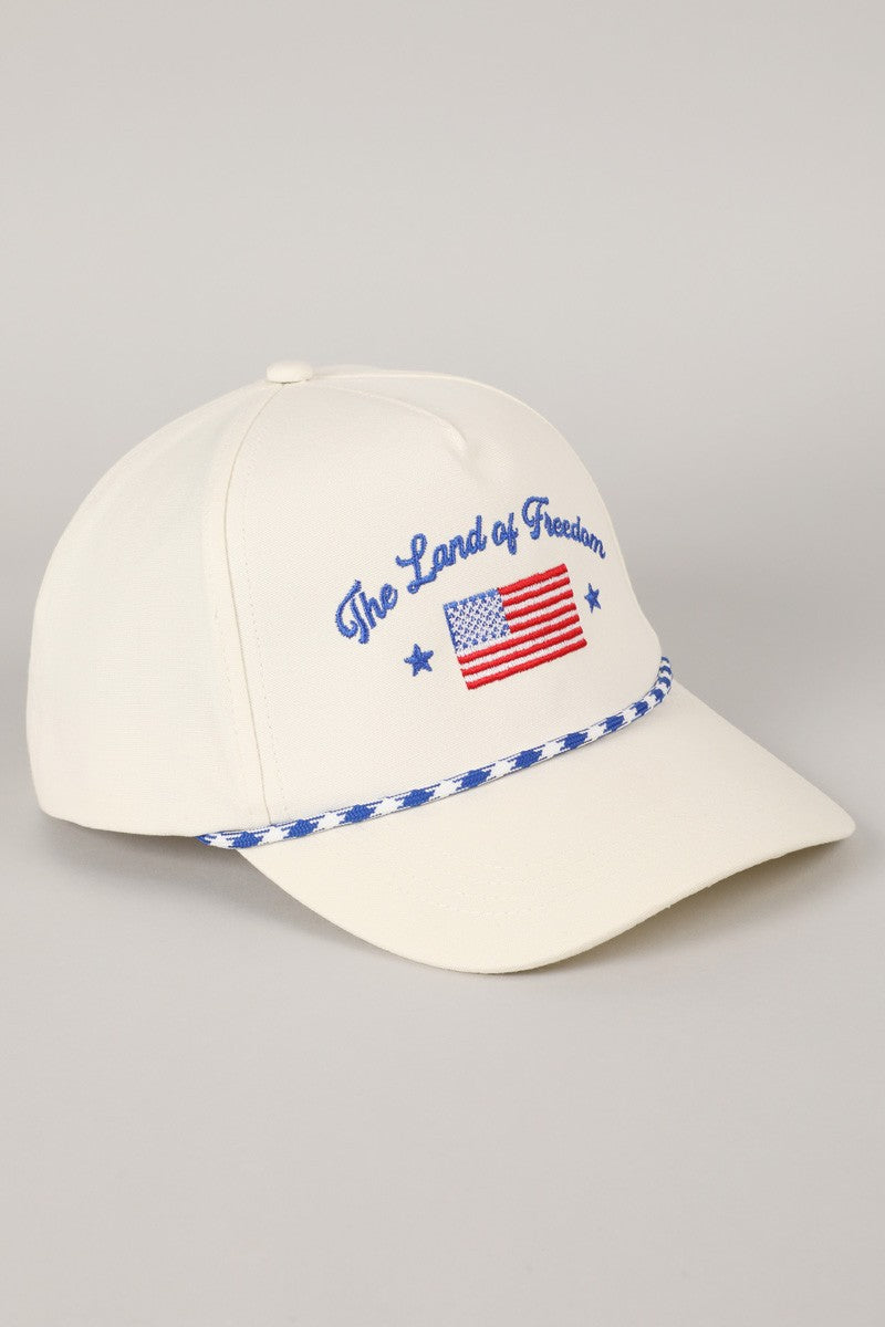 The Land Of Freedom Flag Embroidered Trucker Hat