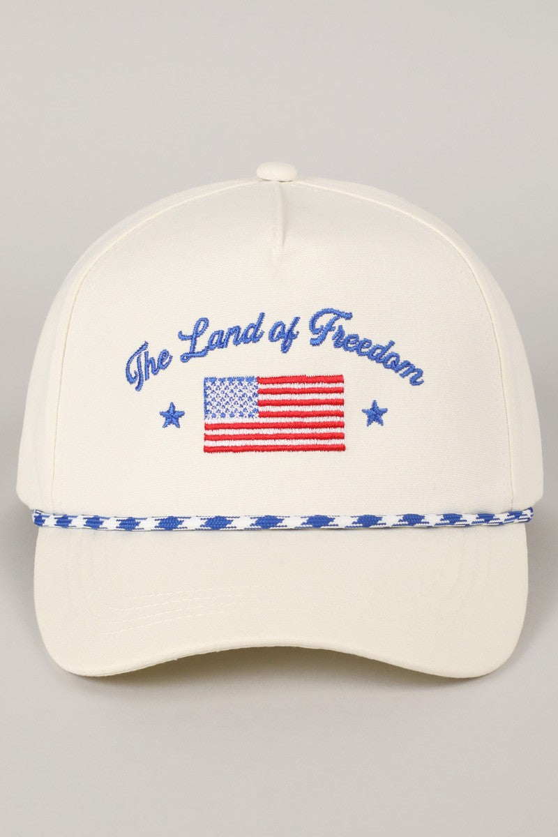 The Land Of Freedom Flag Embroidered Trucker Hat