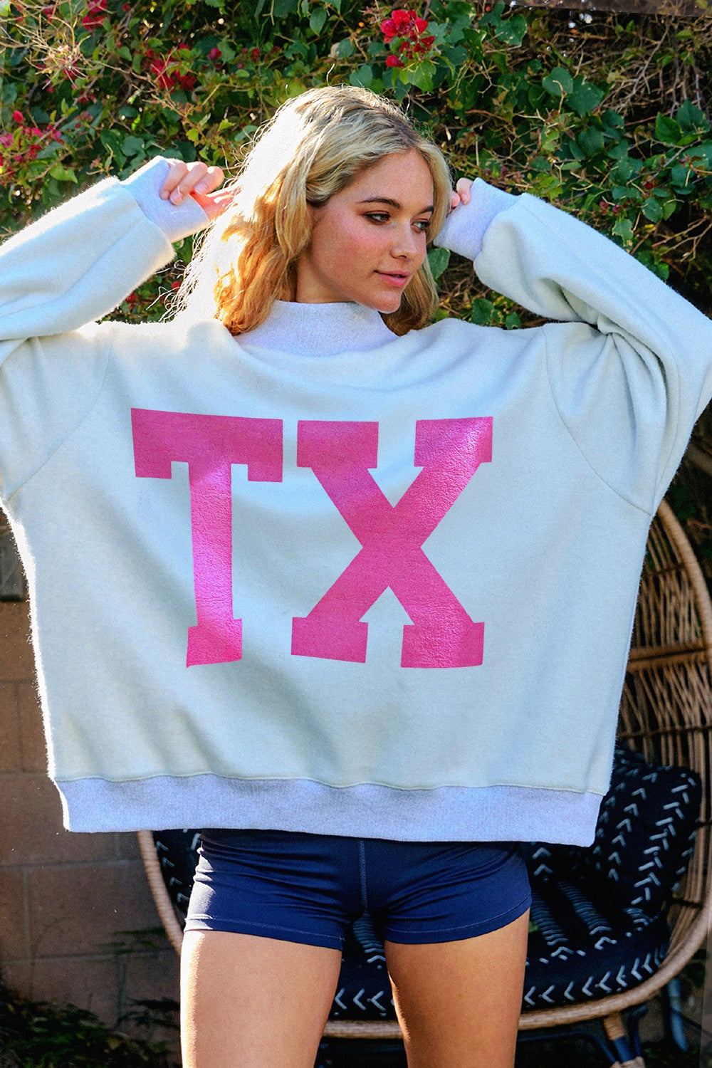 Texas & Tx Print Reversible Sweatshirt