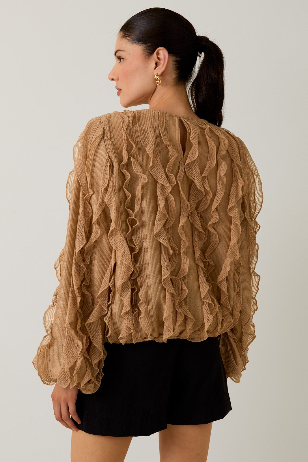 Midnight Ruffle Blouse