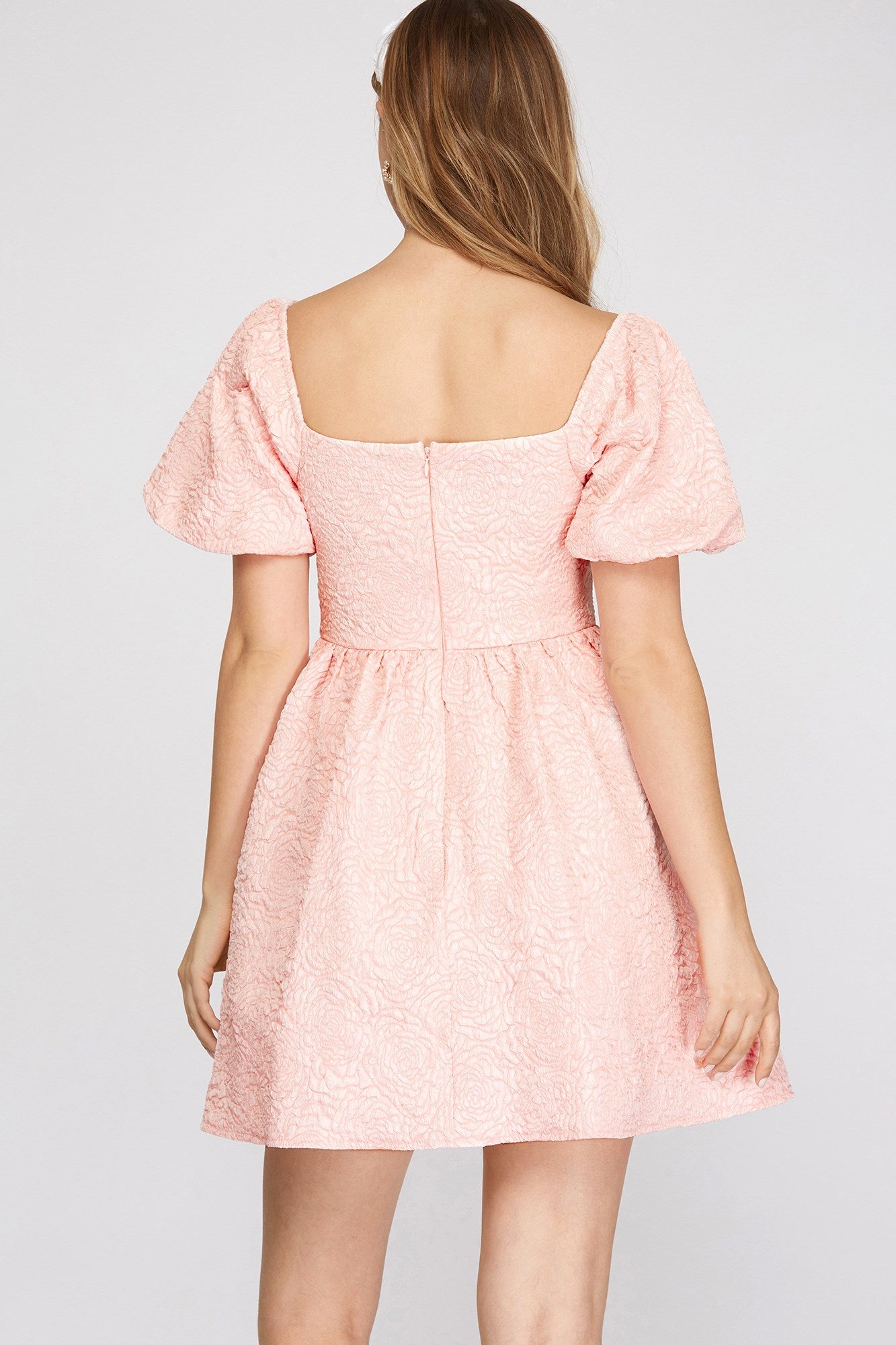 Short Puff Sleeve Babydoll Dress