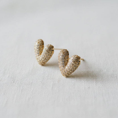 Heart-stone Drop Studs
