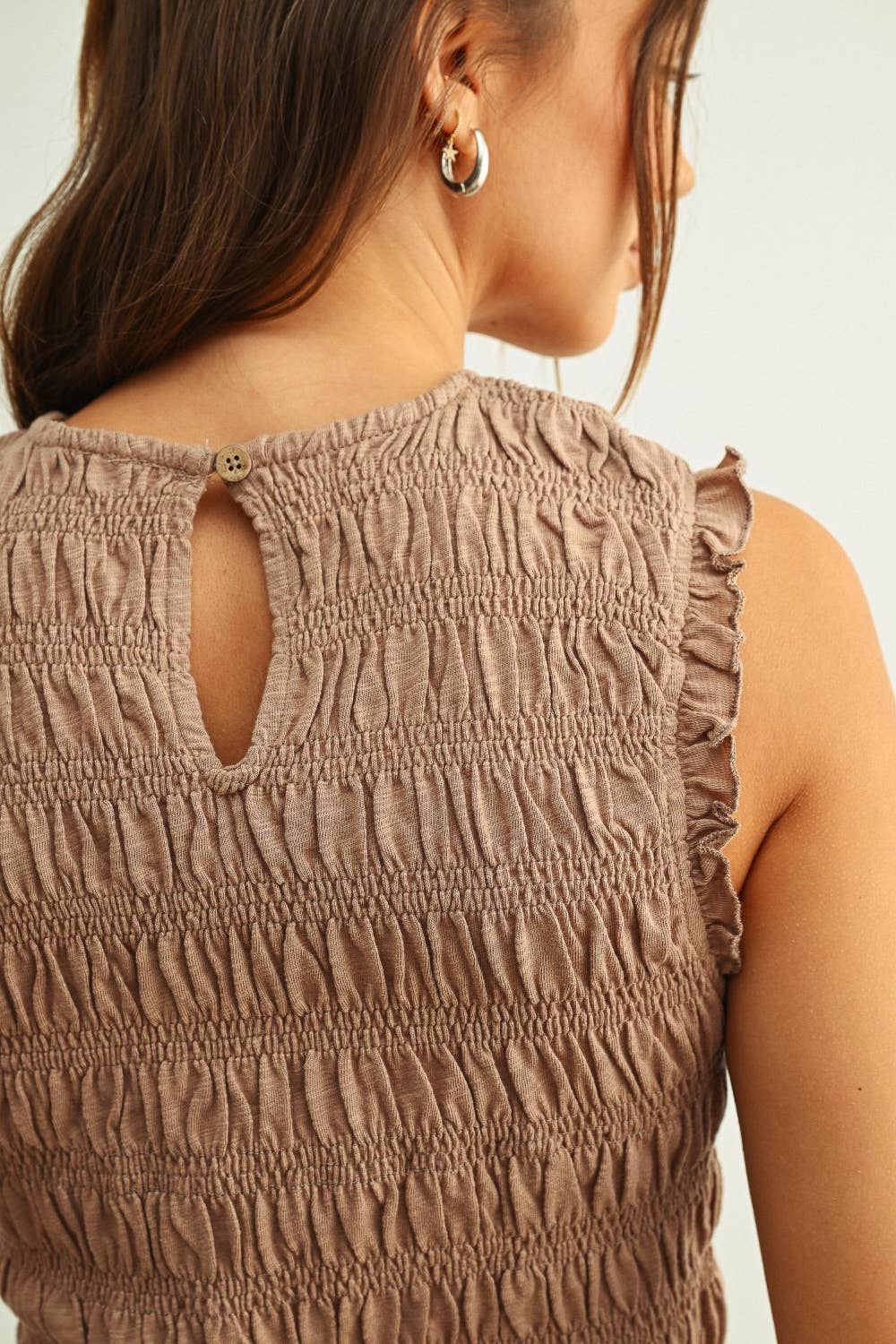 Mauve Muse Smocked Tank
