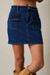 High-Rise Stretch Denim Mini Skirt