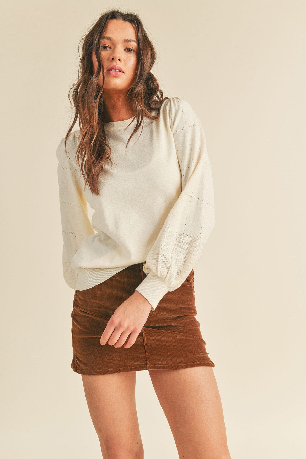 Sweetheart Pointelle Sweater