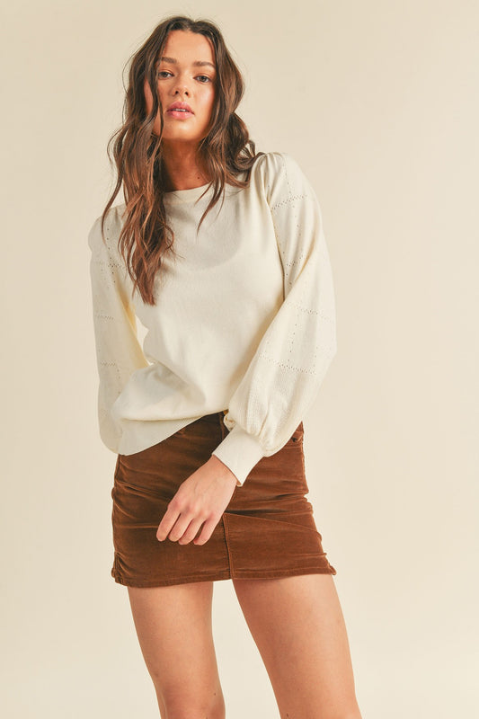 Sweetheart Pointelle Sweater