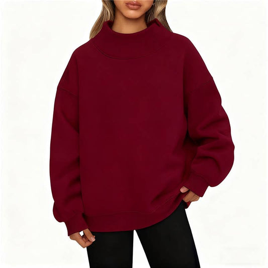 Mock Neck Fleece Sweatshirt