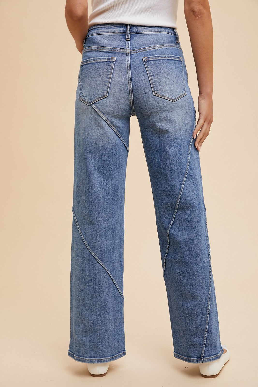 Annie Seamed Wide Leg Jeans