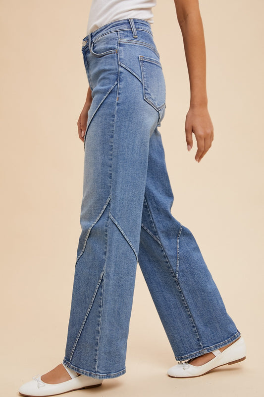 Annie Seamed Wide Leg Jeans