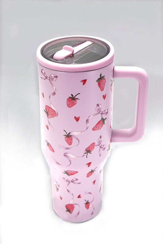 Strawberry 40oz Spill Free Stainless Steel Tumbler