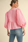 Bow Ties Peplum 3/4 Sleeves Top