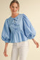 Bow Ties Peplum 3/4 Sleeves Top