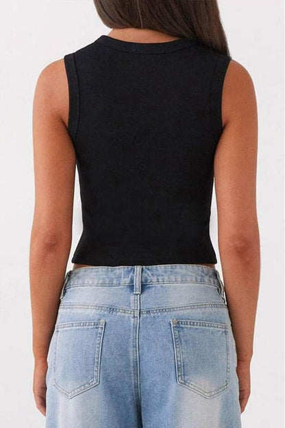 Sleeveless Button Up Tank