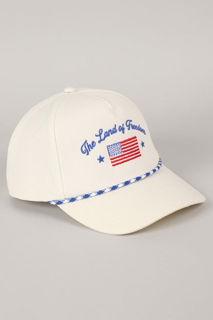 The Land Of Freedom Flag Embroidered Trucker Hat