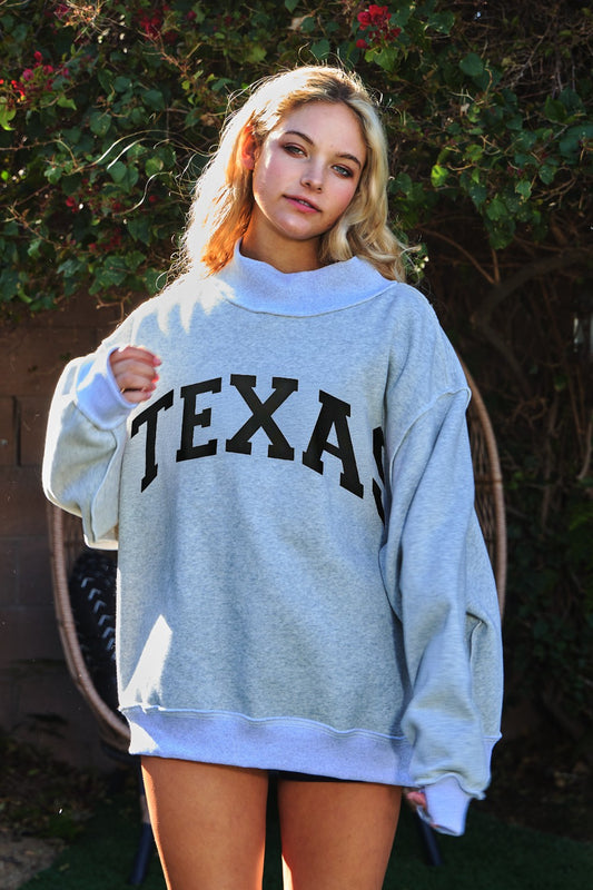 Texas & Tx Print Reversible Sweatshirt