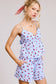 Strawberry Print Gingham Tank Top And Shorts Set