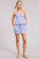 Strawberry Print Gingham Tank Top And Shorts Set