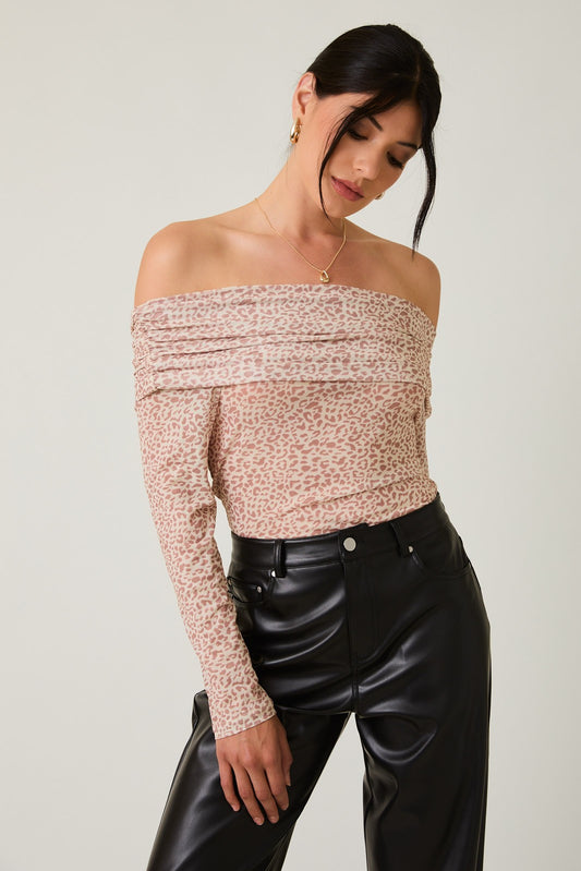 Fierce & Flirty Off-Shoulder Mesh Top