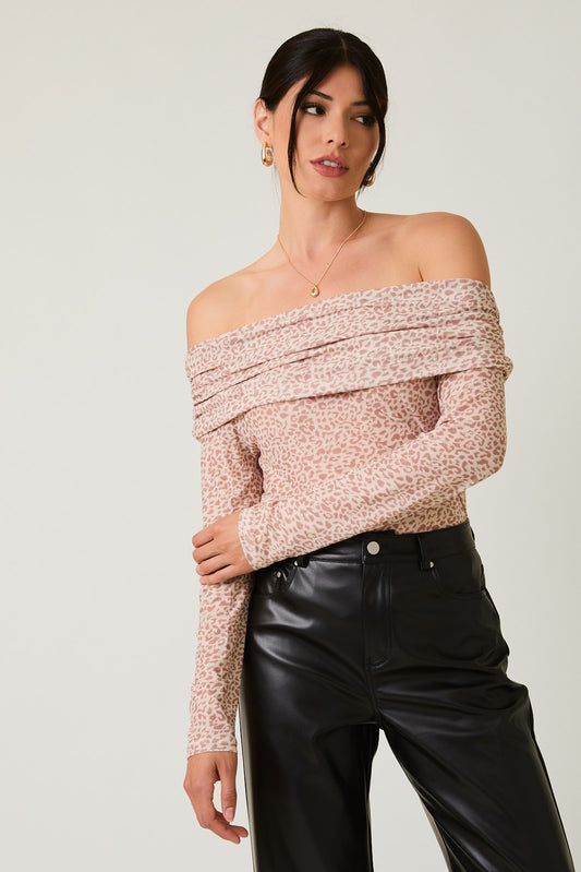 Fierce & Flirty Off-Shoulder Mesh Top
