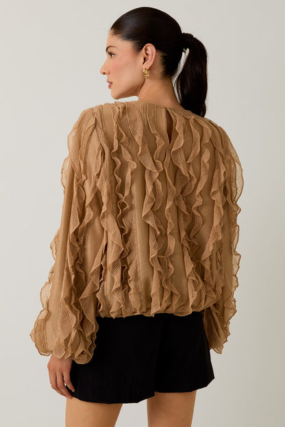 Midnight Ruffle Blouse