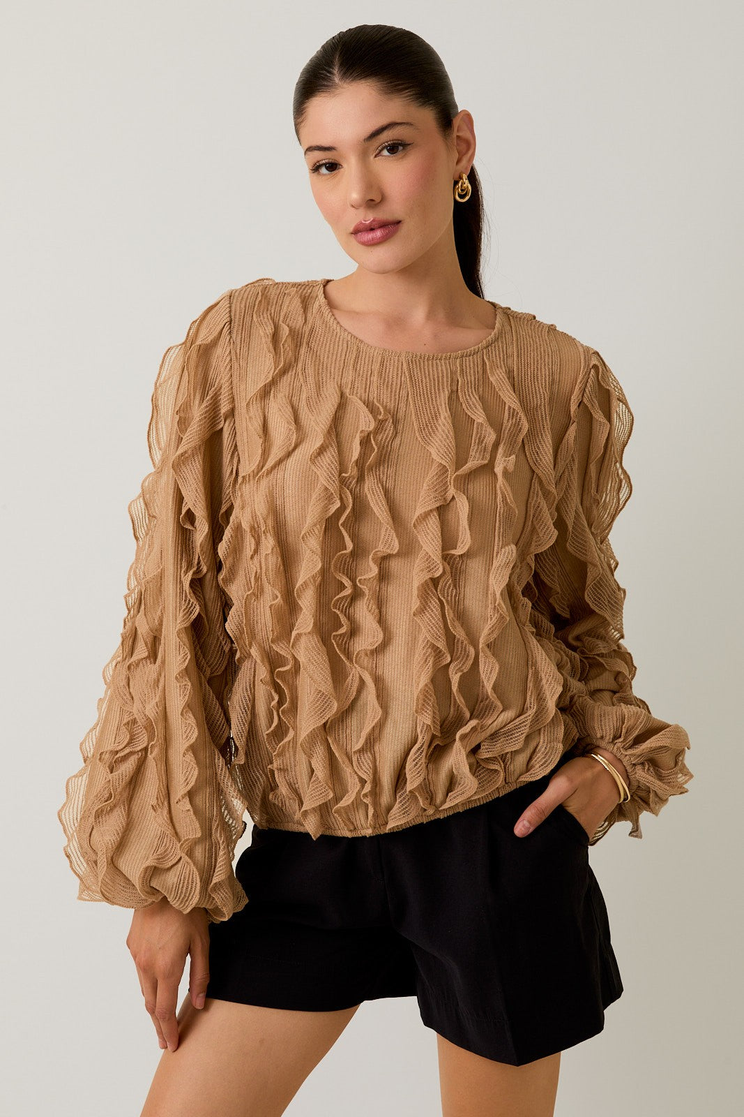 Midnight Ruffle Blouse
