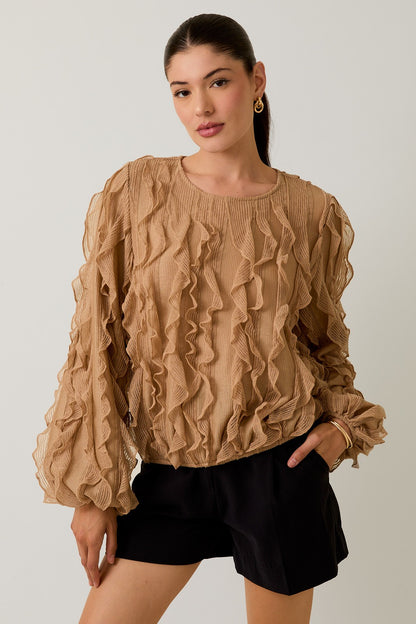 Midnight Ruffle Blouse