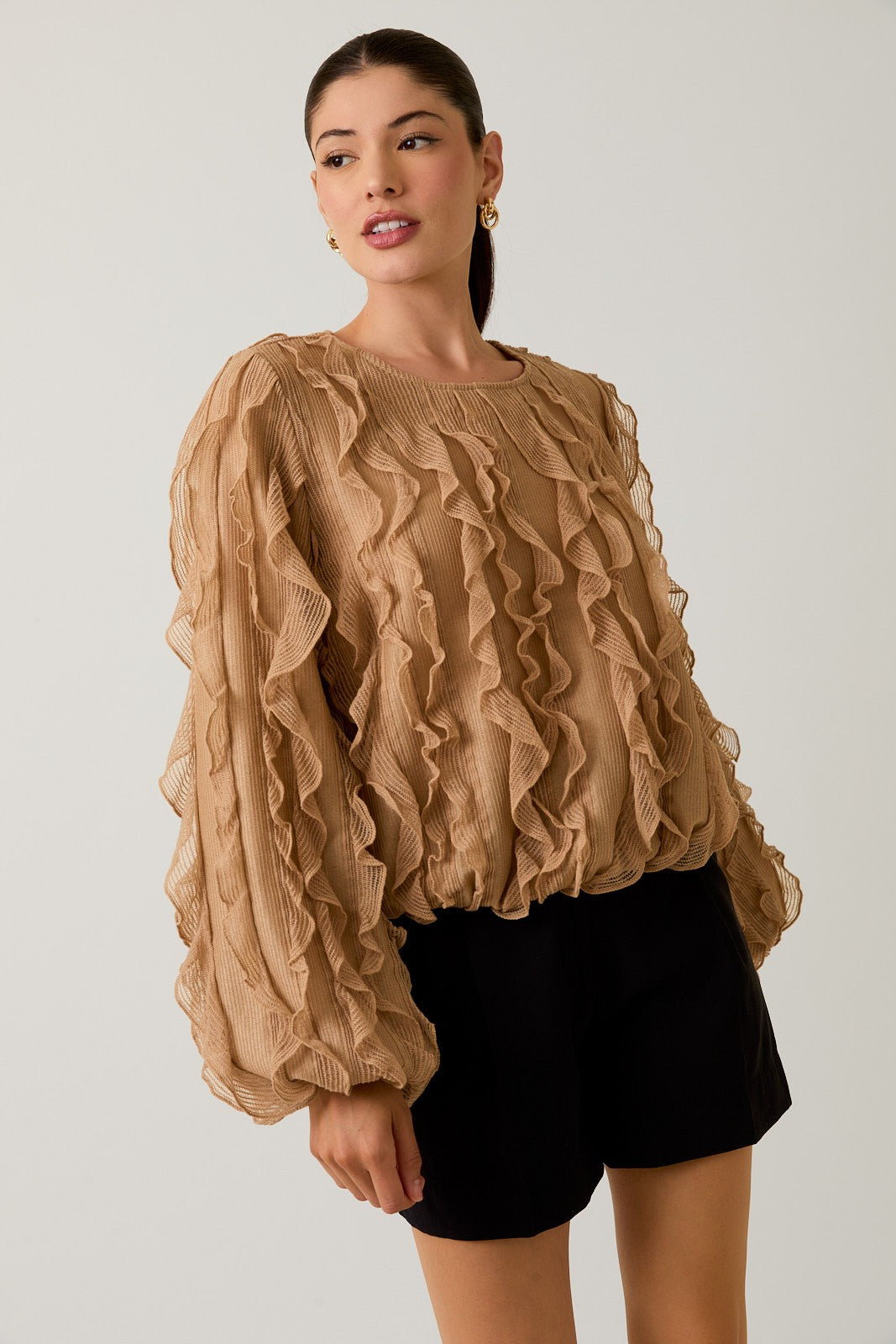 Midnight Ruffle Blouse