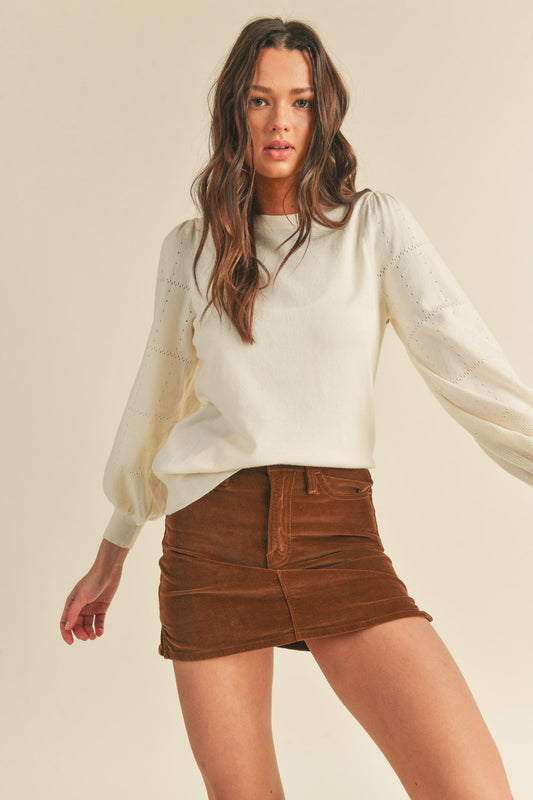 Sweetheart Pointelle Sweater