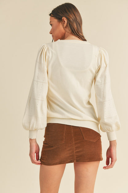 Sweetheart Pointelle Sweater