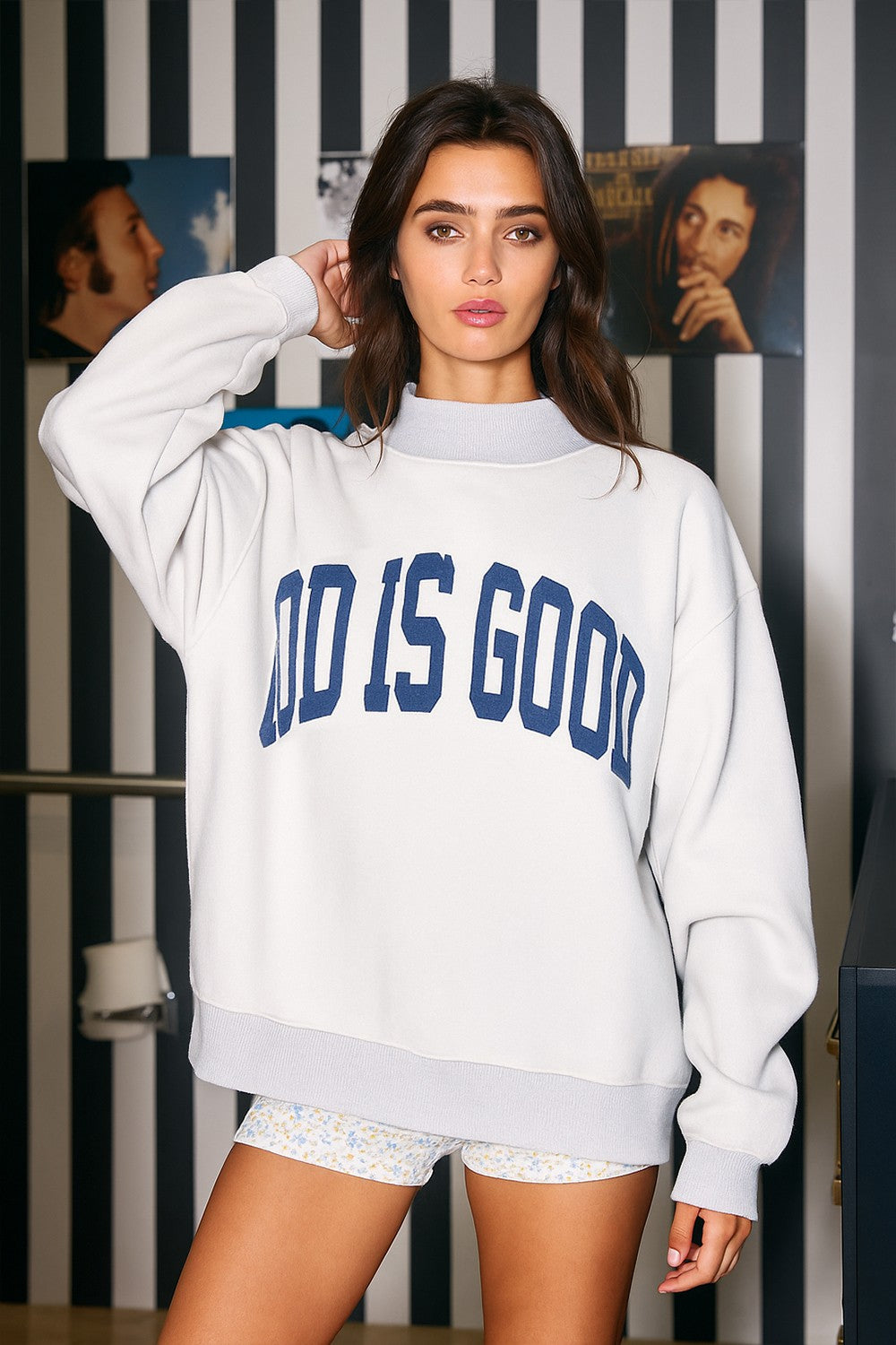 Jesus & God Is Good Reversible Sweatshirt
