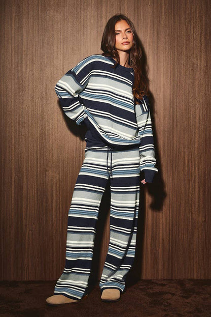 Striped & Cozy Knit Sweater Set