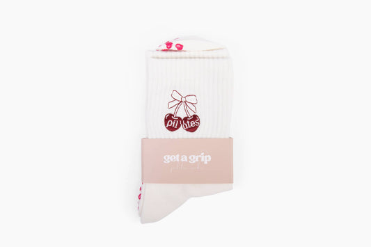 Pilates Cherry Grippy Socks