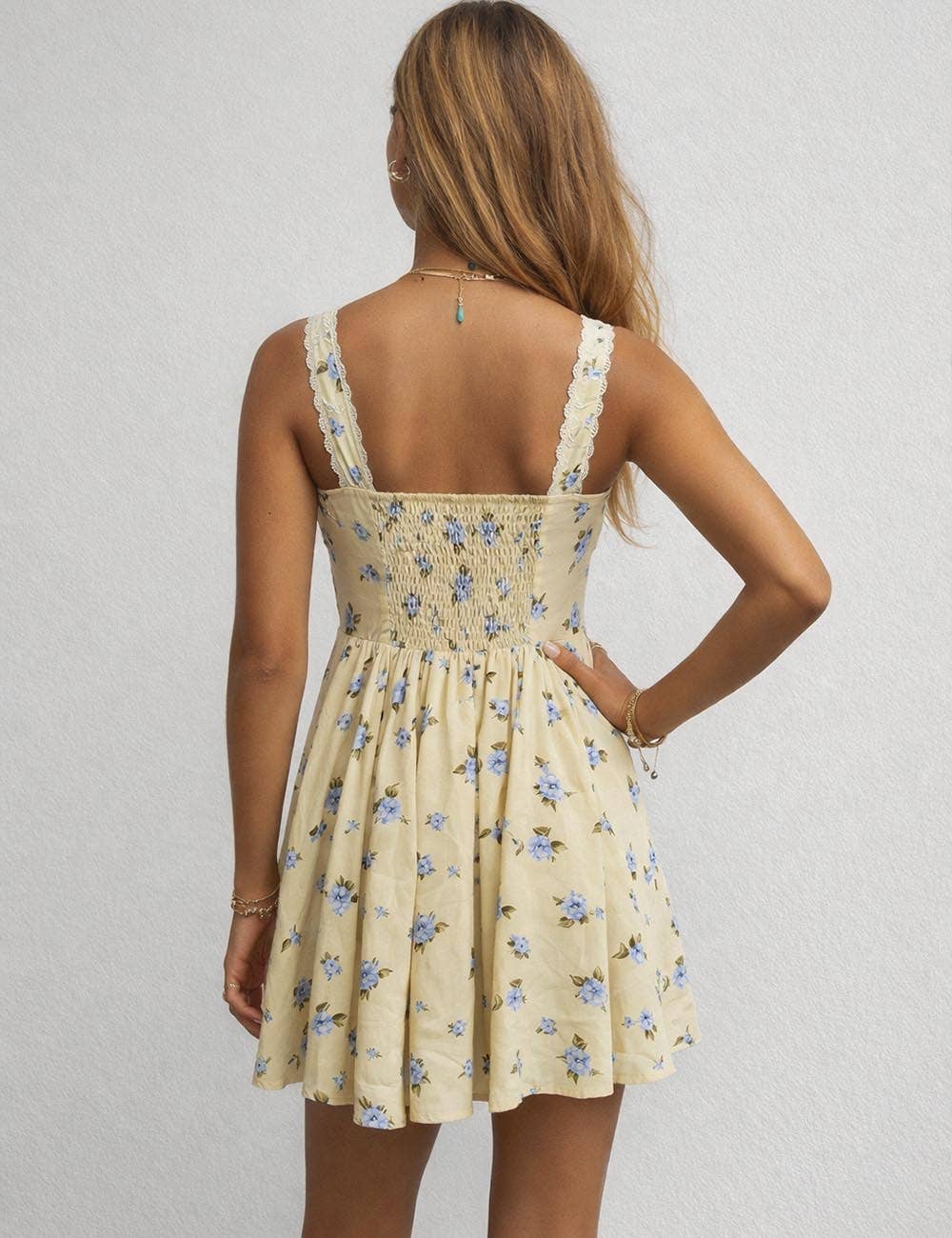 Honey Bloom Ruched Mini