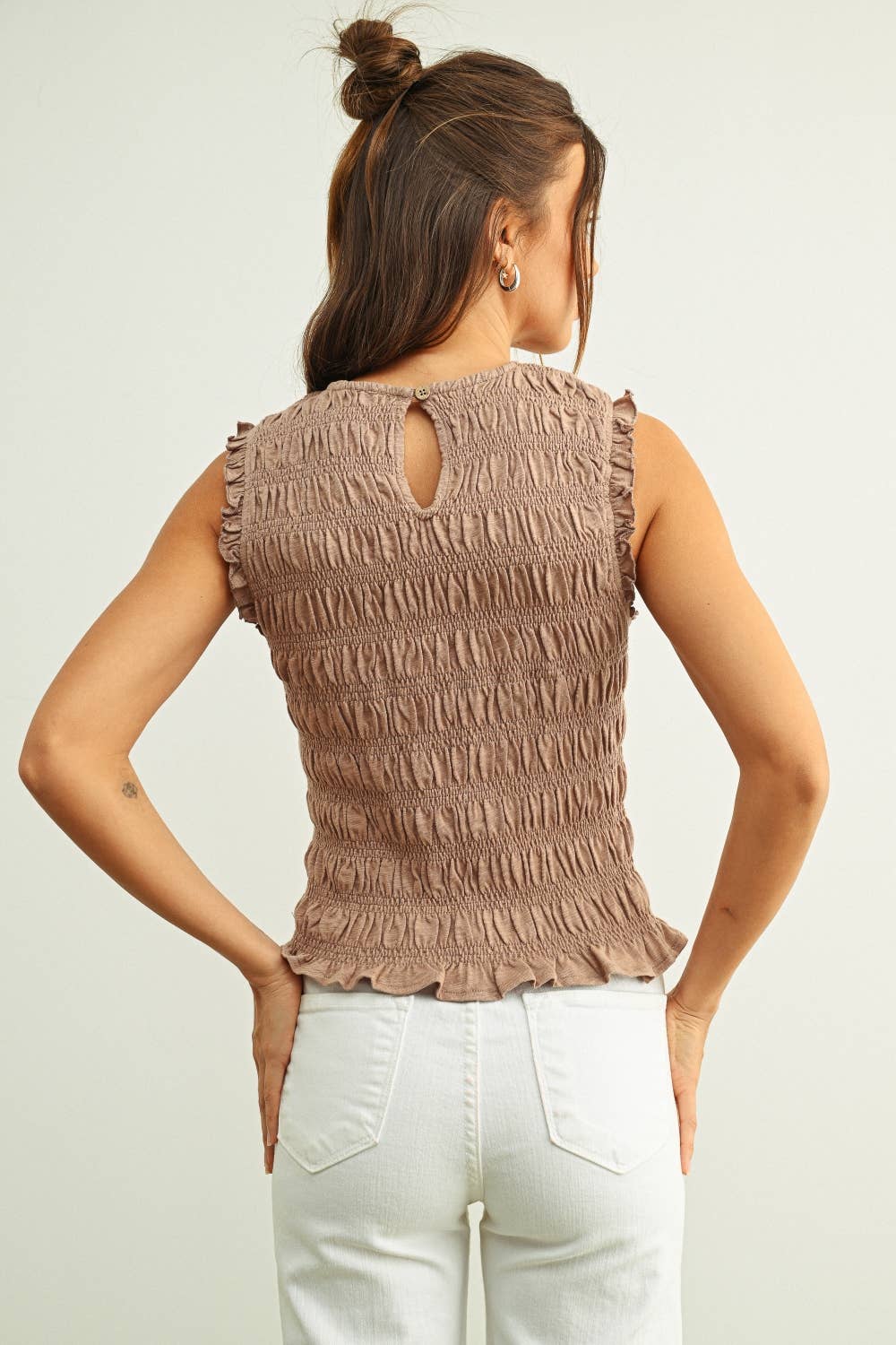 Mauve Muse Smocked Tank