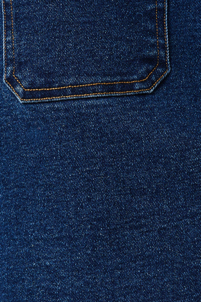 High-Rise Stretch Denim Mini Skirt