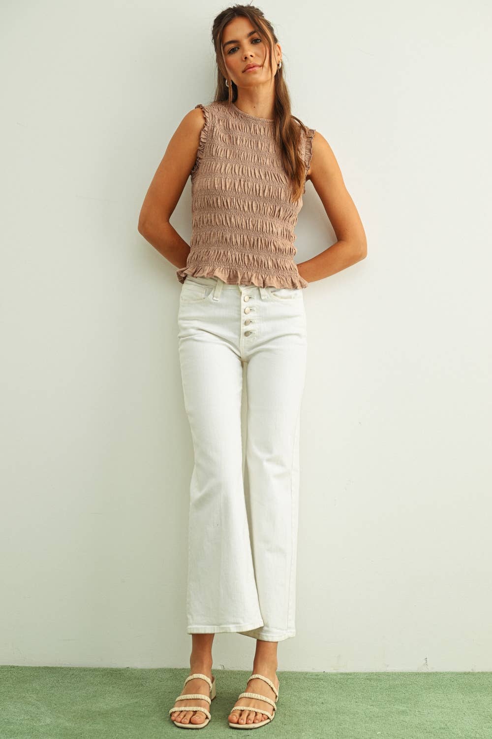 Mauve Muse Smocked Tank