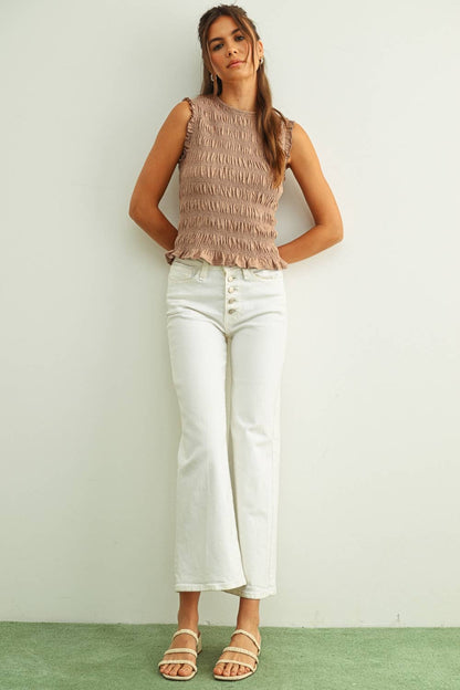 Mauve Muse Smocked Tank