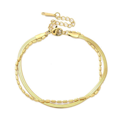 Layered Snake & Bead Bracelet