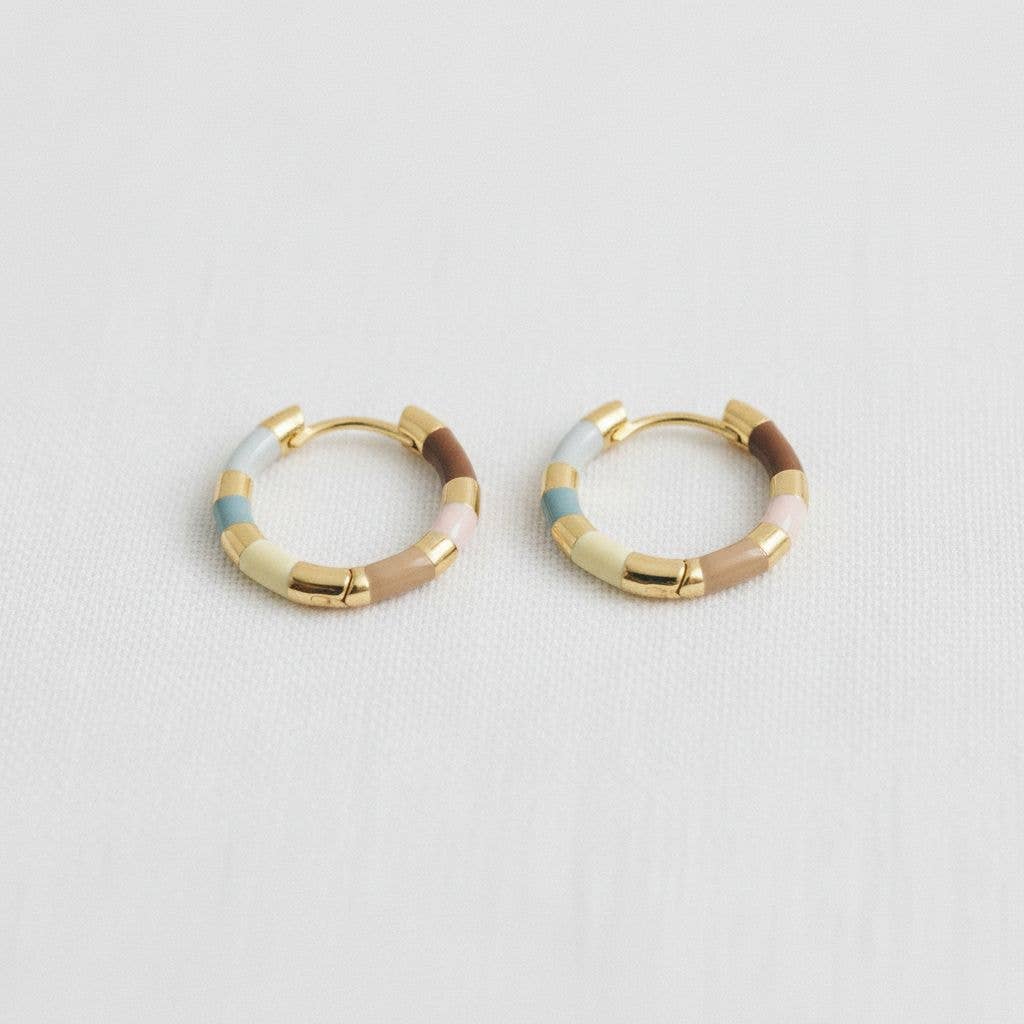 Enamel Huggie Hoops