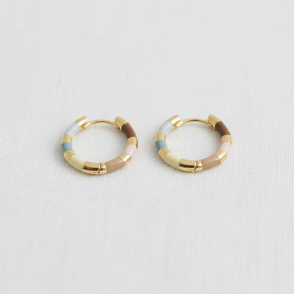 Enamel Huggie Hoops