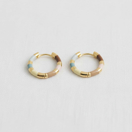Enamel Huggie Hoops