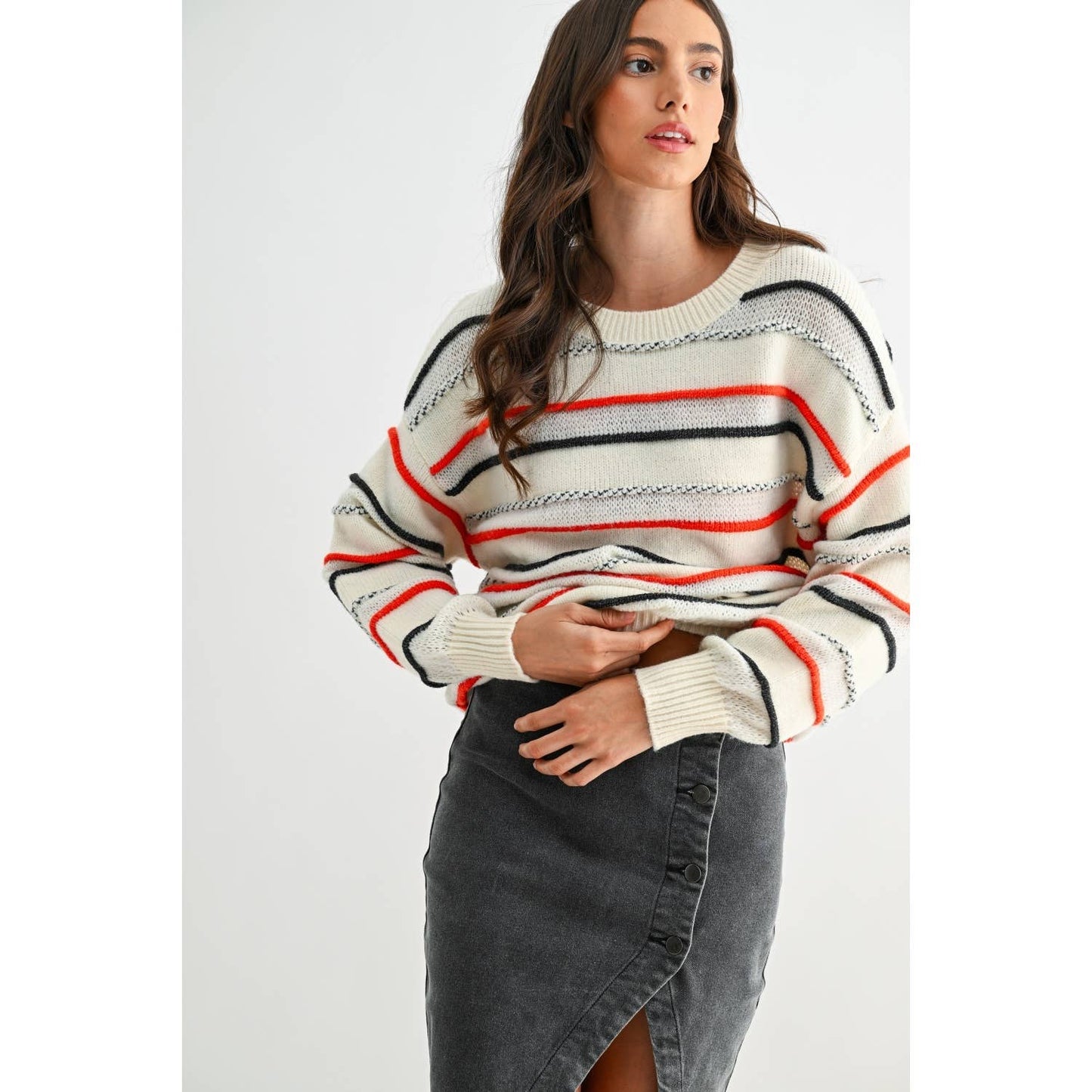 Multi-Stripe Luxe Knit Sweater