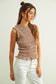 Mauve Muse Smocked Tank