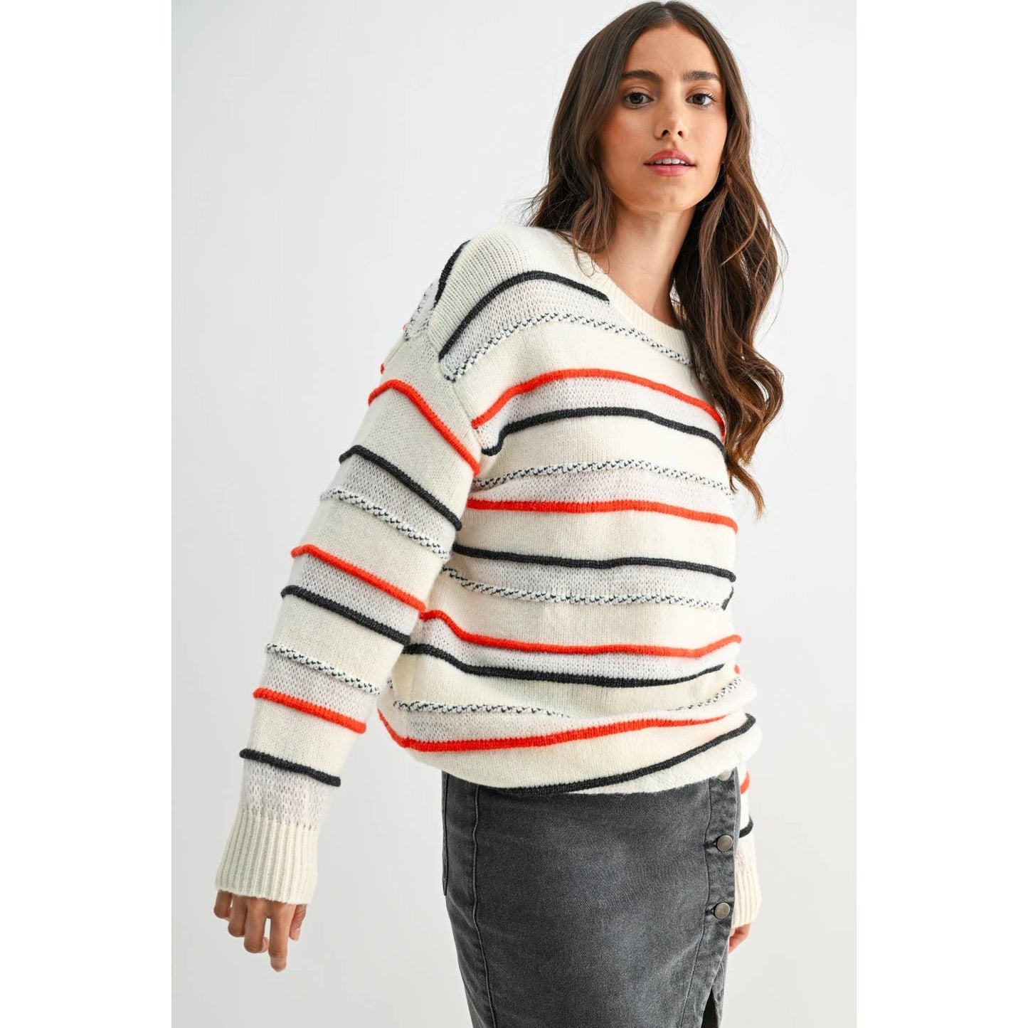Multi-Stripe Luxe Knit Sweater