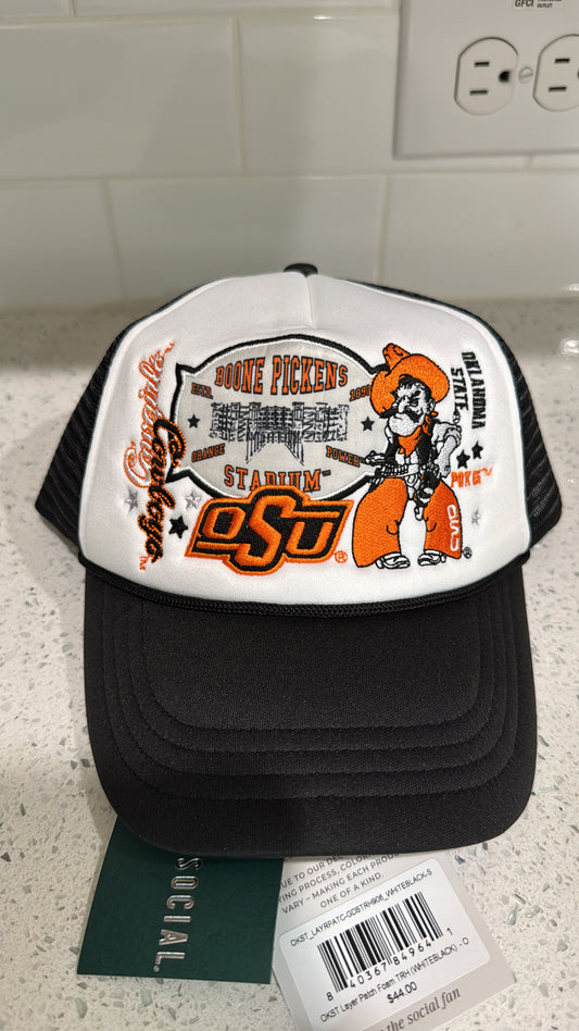 OK State Layer Patch Foam Trucker Hat